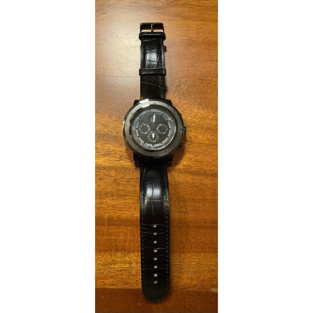 KC men’s Black Diamond Face Watch W/ Removable Bezel